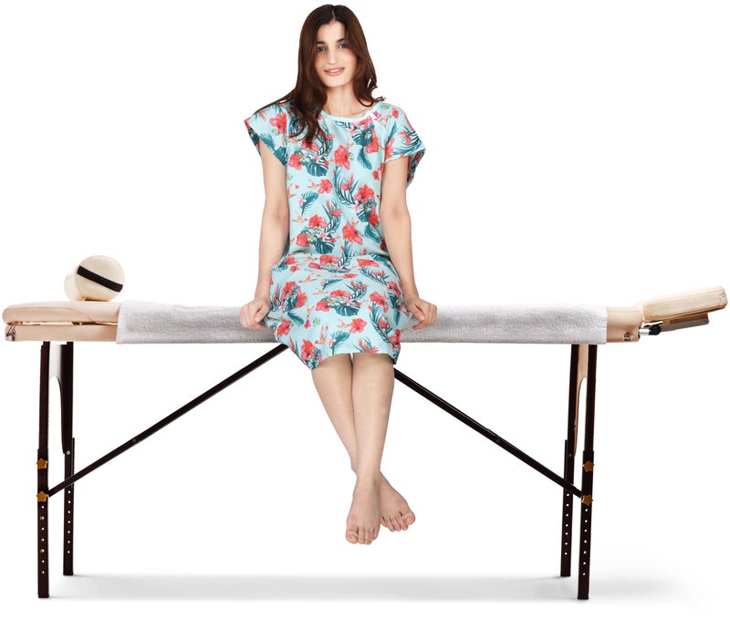 Utopia Care Women's Hospital Gown Soft Comfortable and Stylish Patient Gown, Large-X-Large, Floral Blue - Image 3